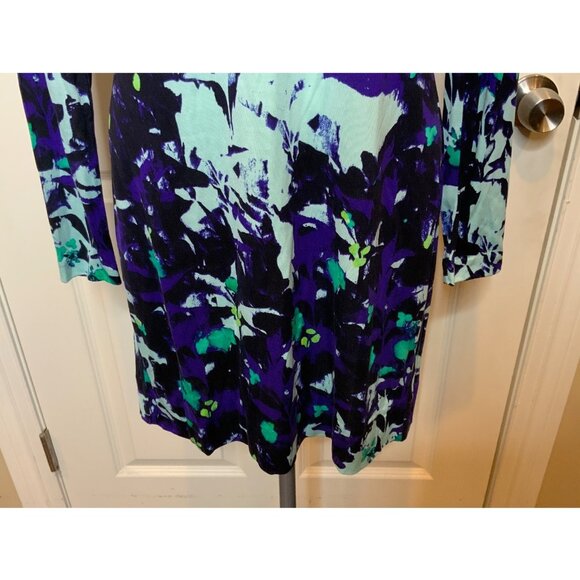 Diane Von Furstenberg Purple Ink Lagoon Blue Splatter Reina Dress NWT $348 Sze 2 - Picture 3 of 9